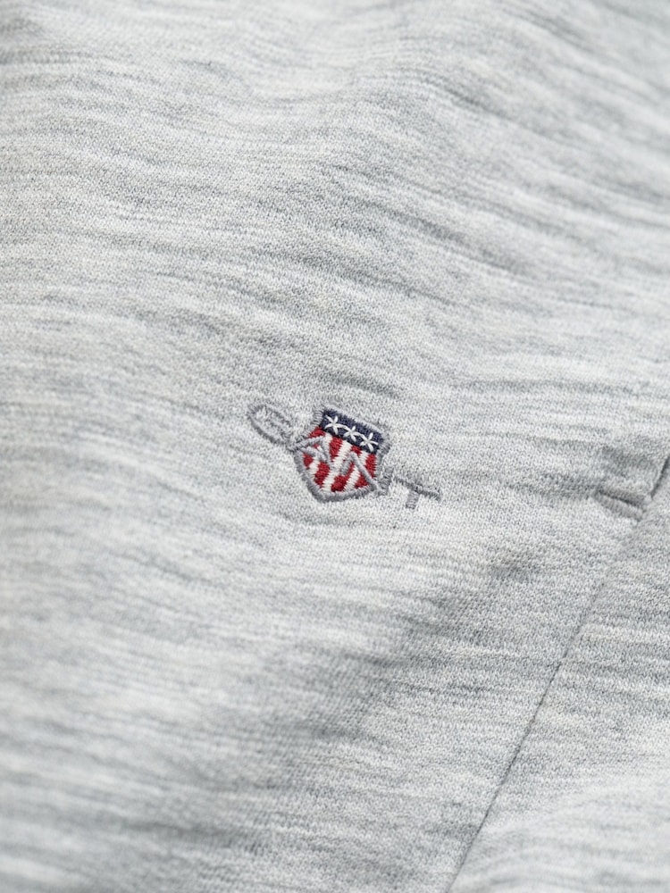 GANT Grey Shield Logo Cotton Slub Shorts - Image 4 of 4