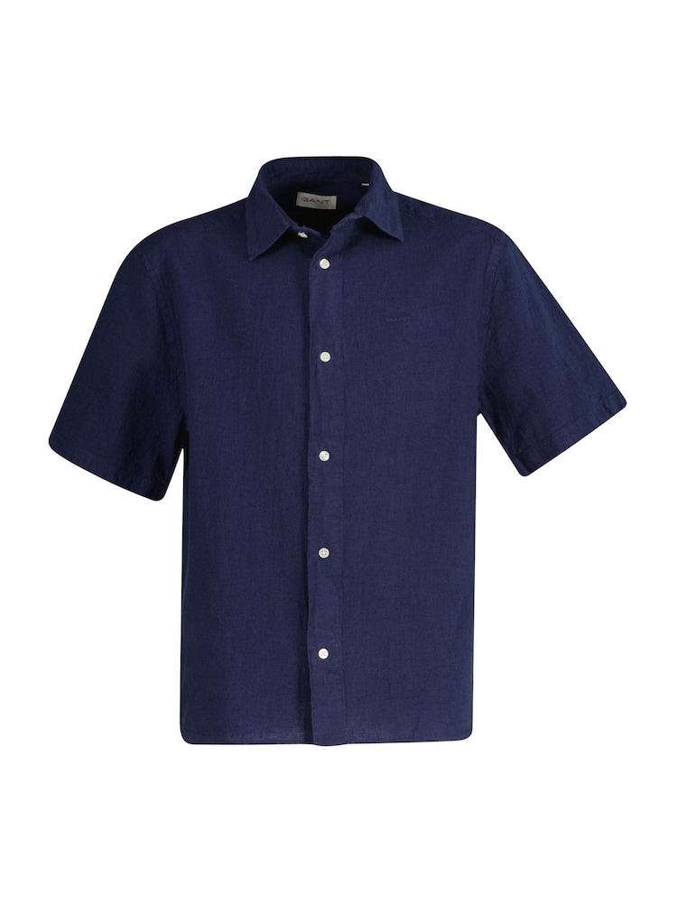 GANT Navy Boys Linen Blend Shirt - Image 1 of 4