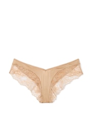 Victoria's Secret Praline Nude Cheeky Rose Lace Trim Knickers - Image 3 of 3