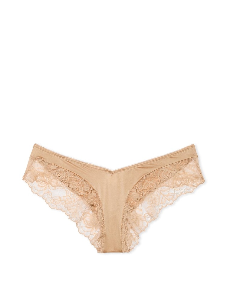 Victoria's Secret Praline Nude Cheeky Rose Lace Trim Knickers - Image 3 of 3