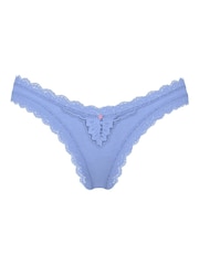 Victoria's Secret Blue Cameo Lace Trim Brazilian Knickers - Image 3 of 3