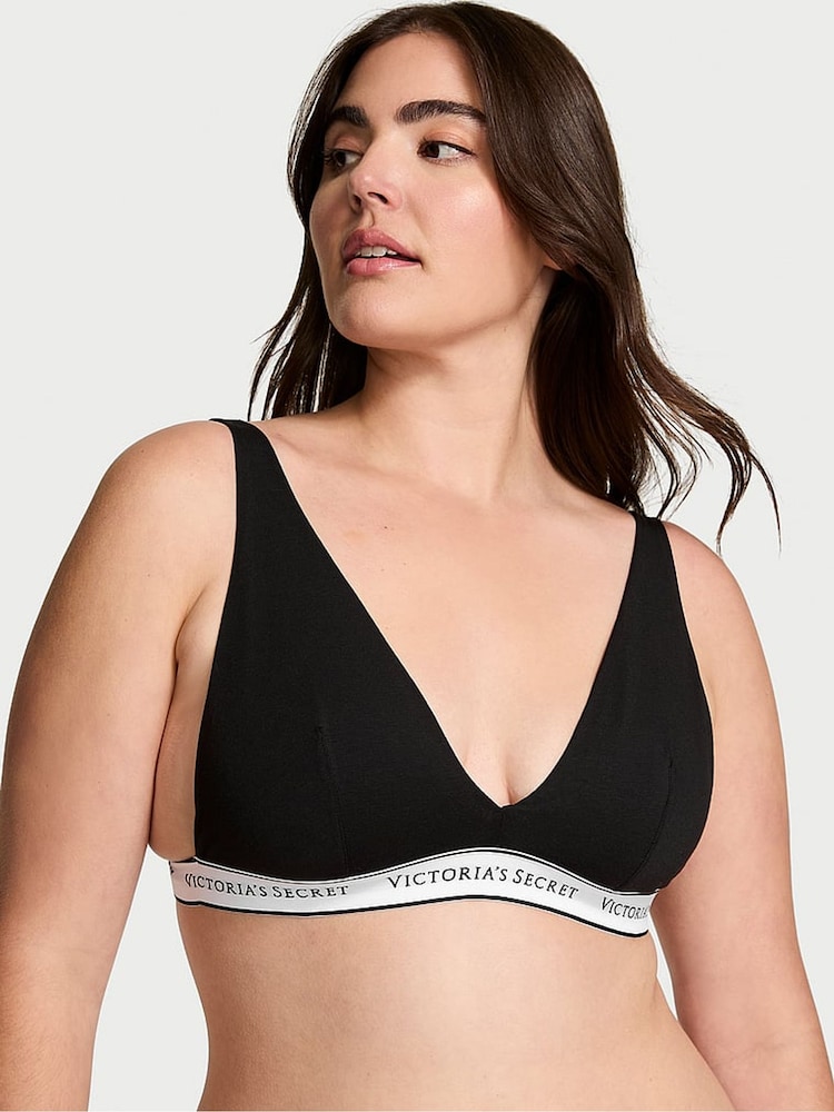 Victoria's Secret Black/White Logo Bralette - Image 1 of 3