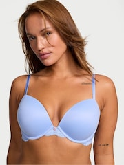 Victoria's Secret Blue Cameo Lace Trim Push Up Bra - Image 1 of 2