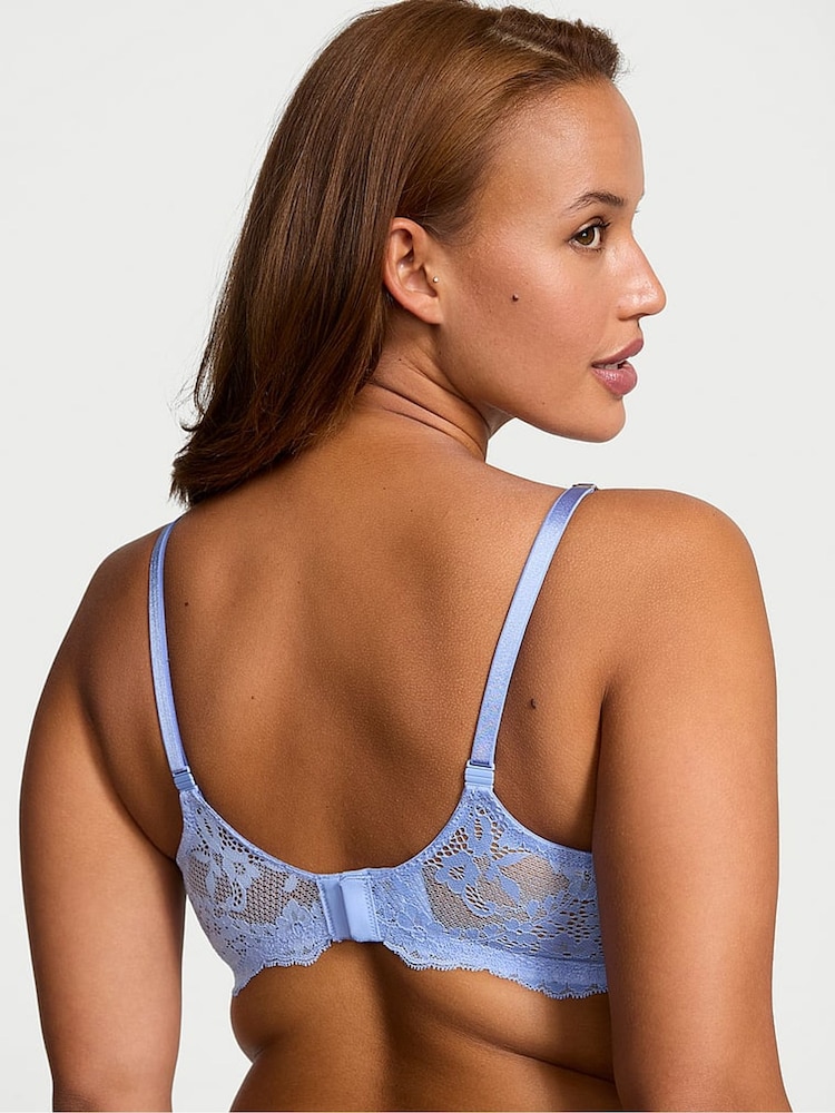 Victoria's Secret Blue Cameo Lace Trim Push Up Bra - Image 2 of 2