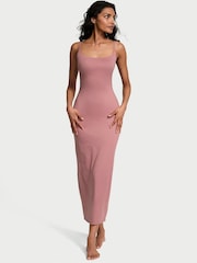 Victoria's Secret Nostalgia Rose Pink Maxi Feathersoft Essentials Slip Dress - Image 1 of 2
