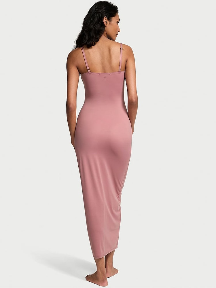 Victoria's Secret Nostalgia Rose Pink Maxi Feathersoft Essentials Slip Dress - Image 2 of 2