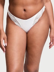 Victoria's Secret White Thong Rose Lace Trim Knickers - Image 1 of 3