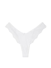 Victoria's Secret White Thong Rose Lace Trim Knickers - Image 3 of 3