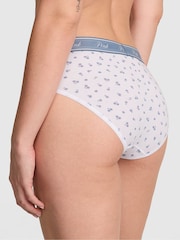 Victoria's Secret PINK White Floral Hipster Cotton Logo Knickers - Image 2 of 3