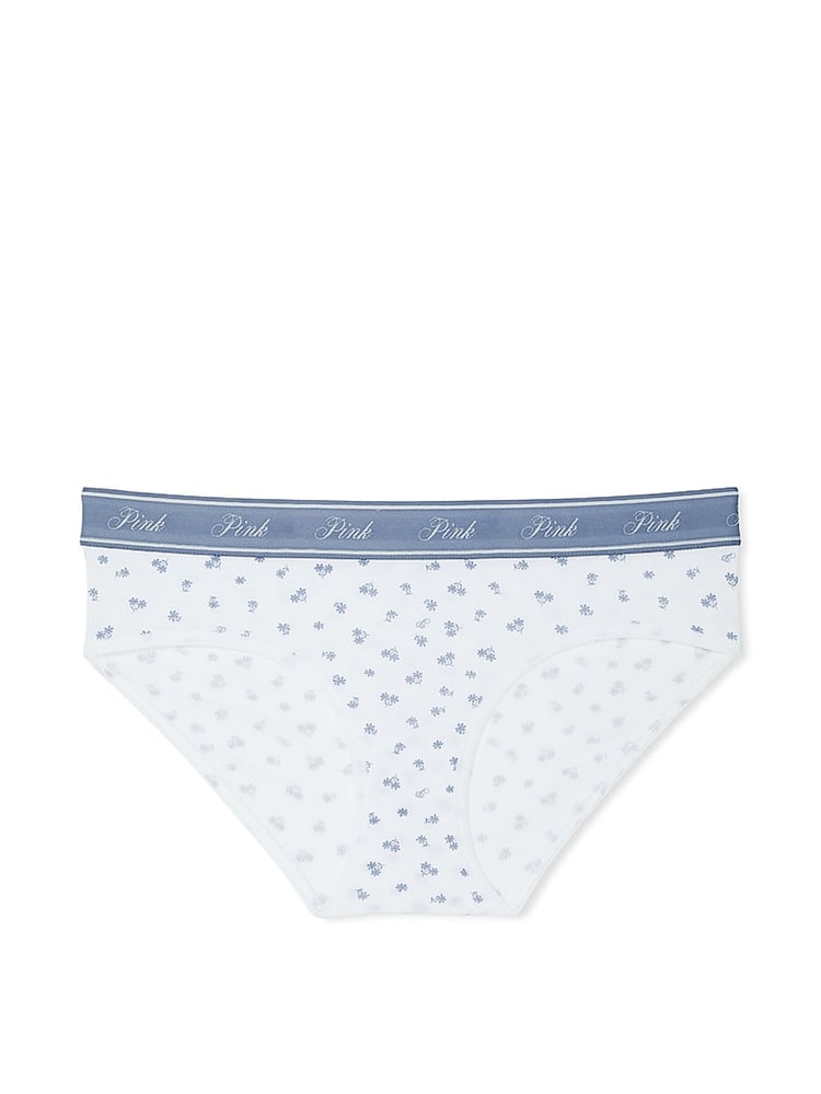 Victoria's Secret PINK White Floral Hipster Cotton Logo Knickers - Image 3 of 3