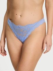 Victoria's Secret Blue Cameo Thong Lace Knickers - Image 1 of 2