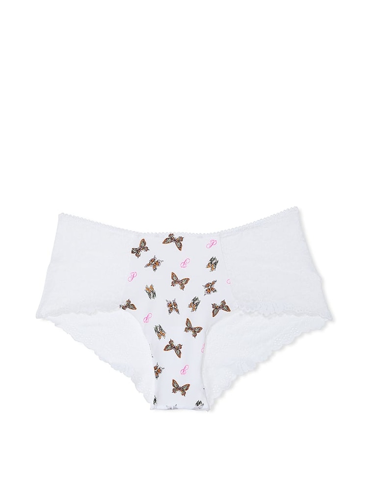Victoria's Secret PINK White Floral Lace Cheeky Knickers - Image 3 of 3