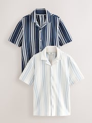 Blue/White Short Sleeve Stripe Jersey Shirts 2 Pack - Image 1 of 10