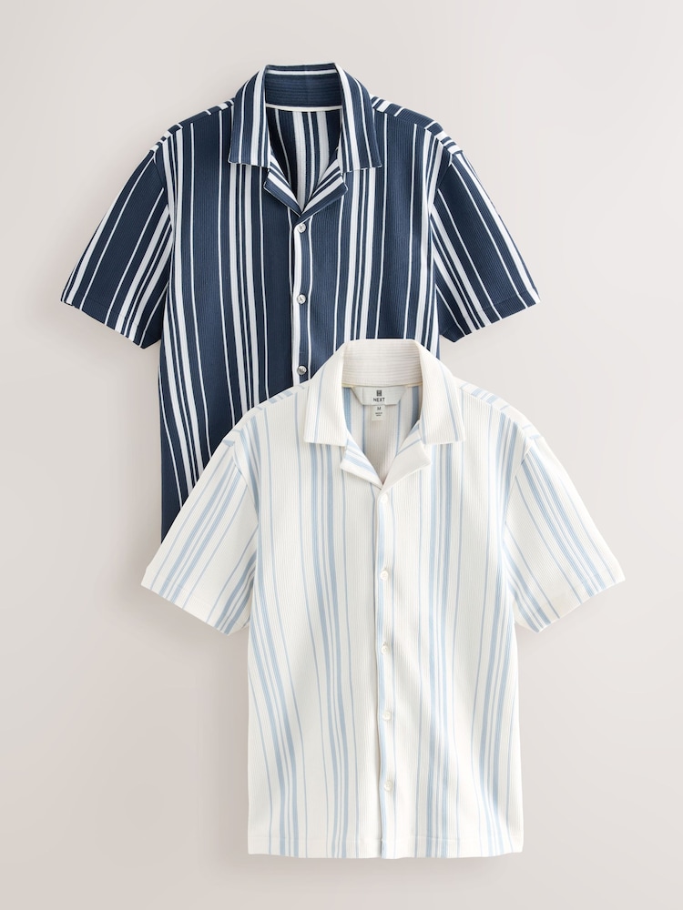Blue/White Short Sleeve Stripe Jersey Shirts 2 Pack - Image 1 of 10