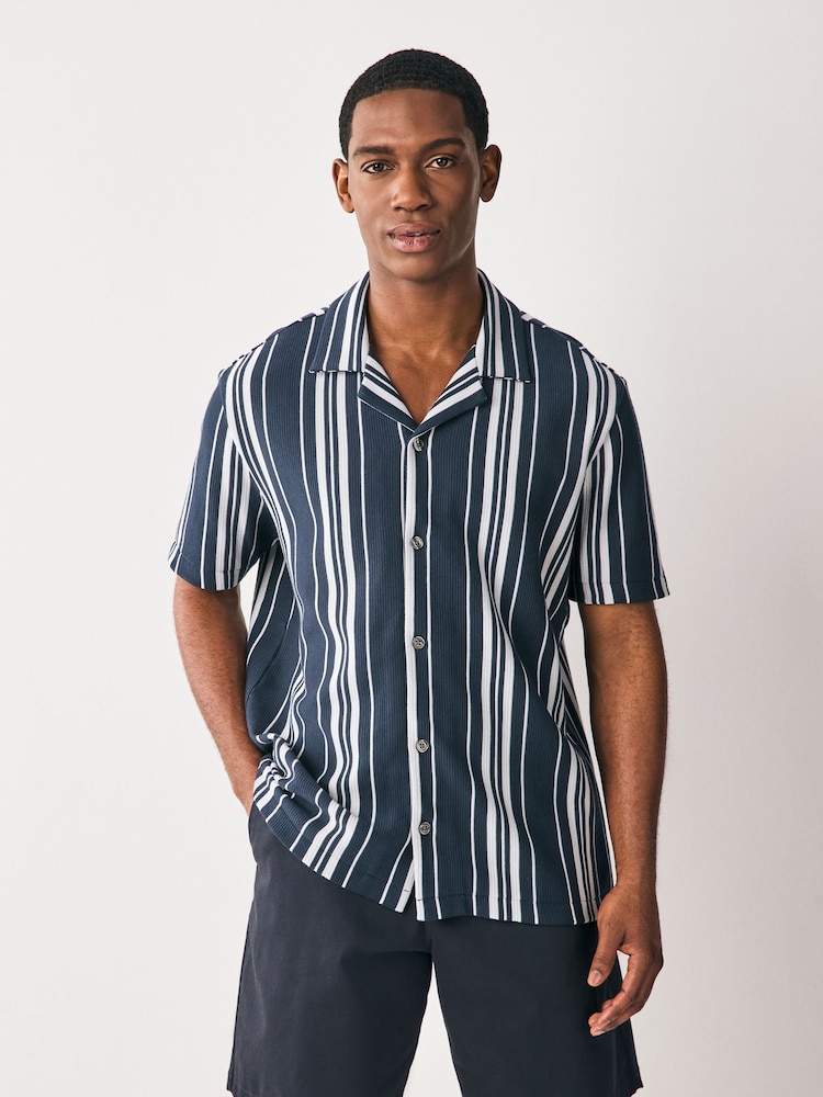 Blue/White Short Sleeve Stripe Jersey Shirts 2 Pack - Image 2 of 10 Blue/White Short Sleeve Stripe Jersey Shirts 2 Pack - Image 2 of 10