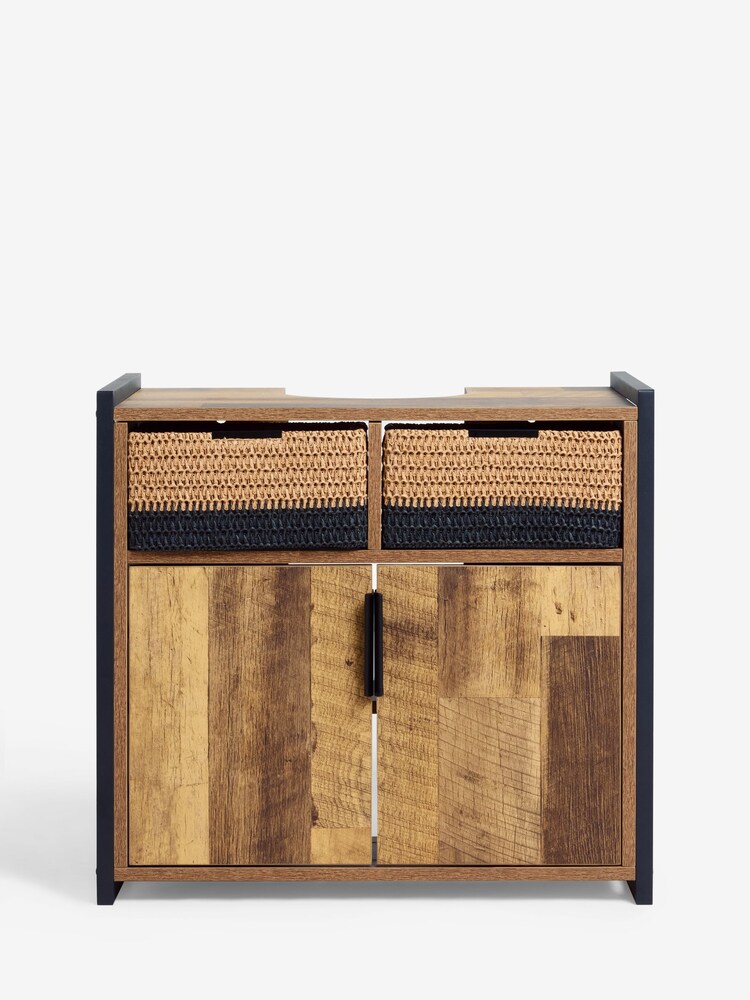 Natural Bronx Woven Basket Under Sink Storage Cabinet - Image 1 of 6