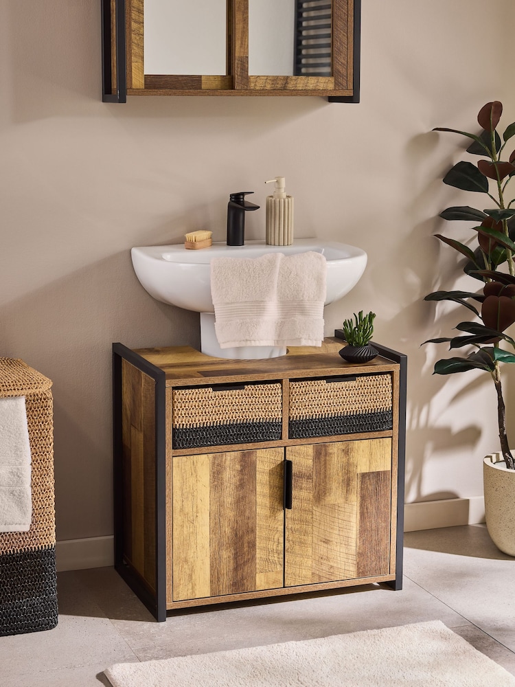 Natural Bronx Woven Basket Under Sink Storage Cabinet - Image 1 of 9 Natural Bronx Woven Basket Under Sink Storage Cabinet - Image 1 of 9