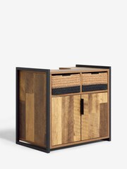 Natural Bronx Woven Basket Under Sink Storage Cabinet - Image 2 of 6