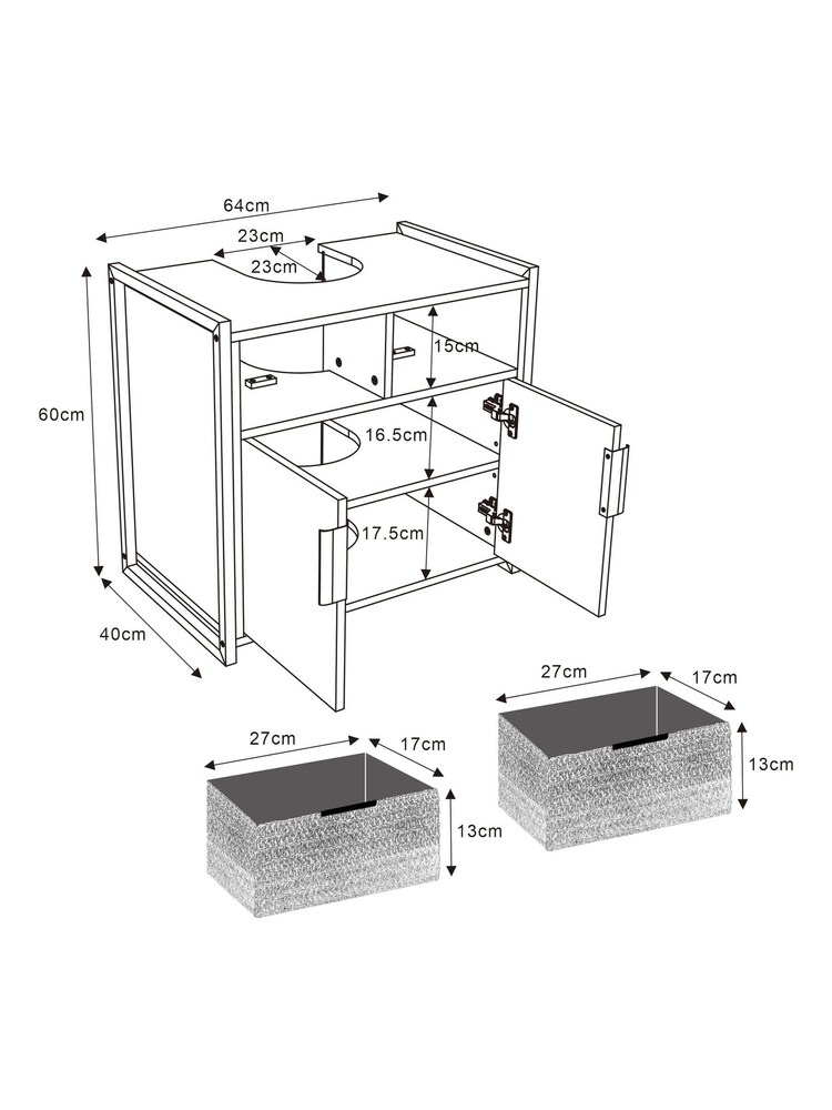 Natural Bronx Woven Basket Under Sink Storage Cabinet - Image 6 of 6