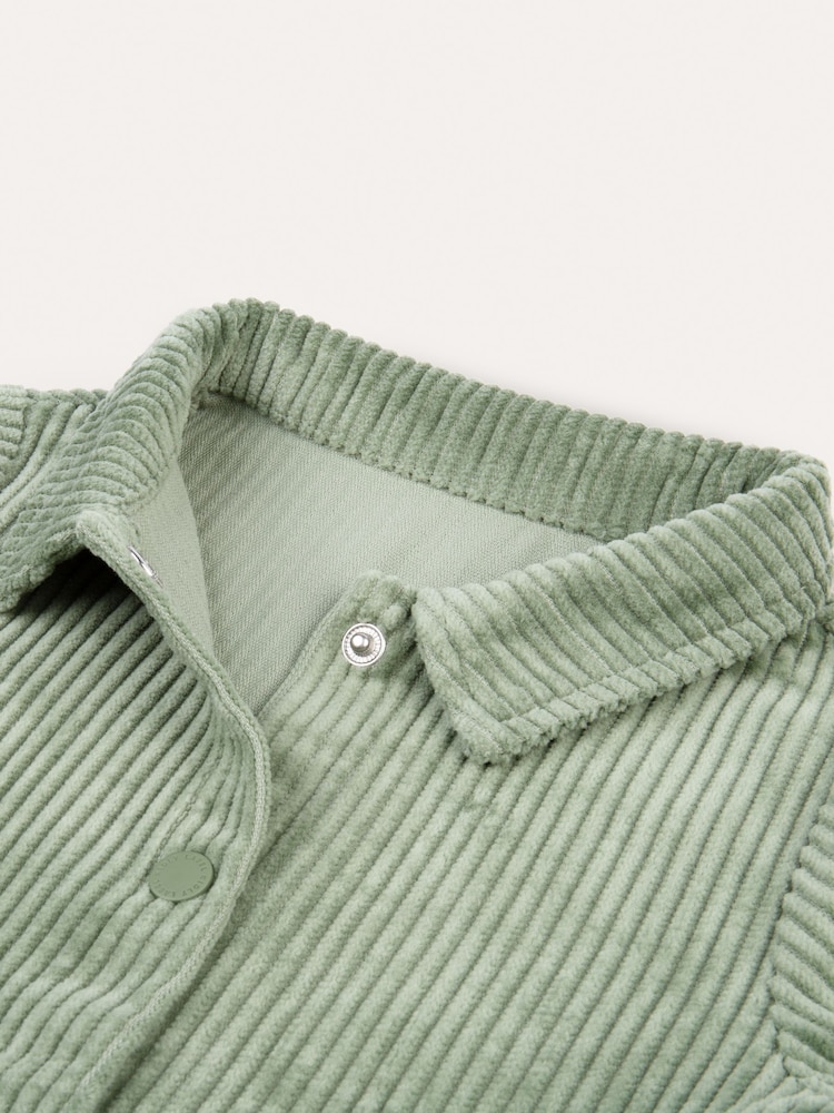 KIDLY Green 100% Organic Cotton Corduroy Shirt Dress - Image 4 of 4