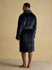 Joules Montague Green/Navy Fleece Dressing Gown - Image 2 of 7
