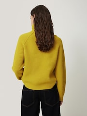 Jigsaw Yellow merino fisherman junmper - Image 2 of 7