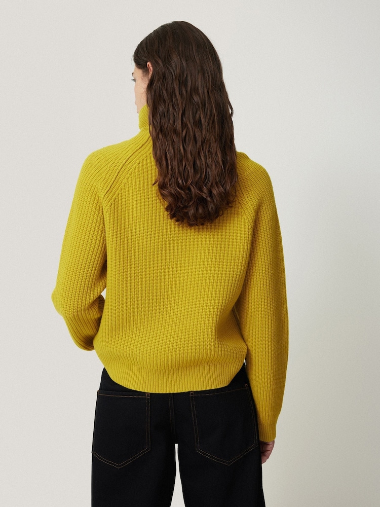Jigsaw Yellow merino fisherman junmper - Image 2 of 7