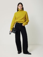 Jigsaw Yellow merino fisherman junmper - Image 3 of 7
