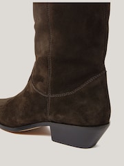 Jigsaw Brown Suede Knee High Western Boots - Image 6 of 6