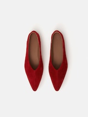 Jigsaw Red Flat Pointed Linnie Ballerina Shoes - Image 4 of 5