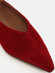 Jigsaw Red Flat Pointed Linnie Ballerina Shoes - Image 5 of 5