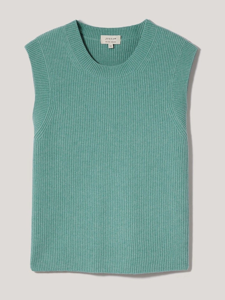 Jigsaw Dark Blue Cotton Blend Crew Neck Tank - Image 7 of 7