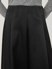 Jigsaw Black Satin Volume Cropped Trousers - Image 2 of 7