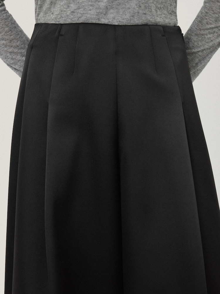 Jigsaw Black Satin Volume Cropped Trousers - Image 2 of 7