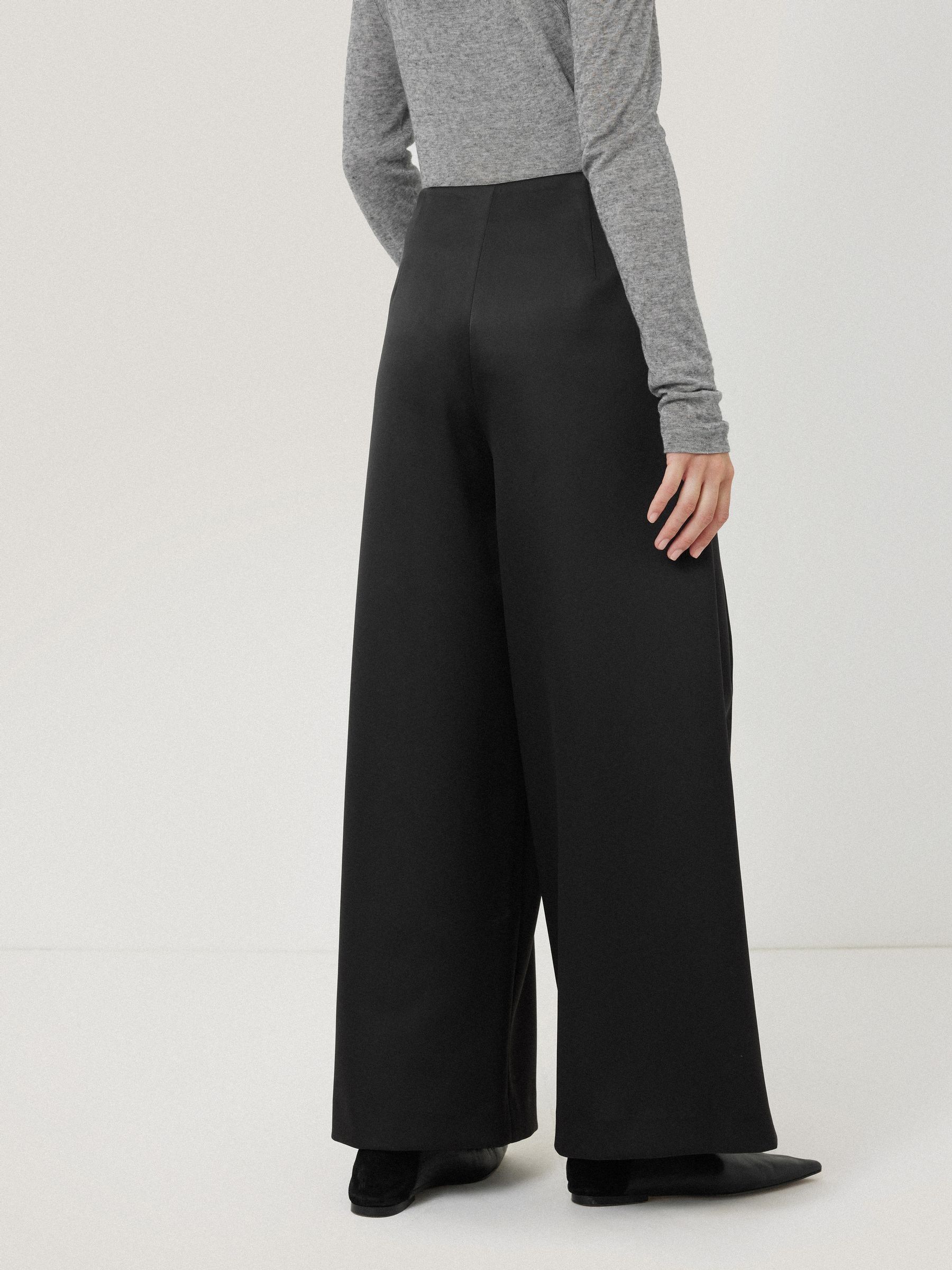 Buy Jigsaw Black Satin Volume Cropped Trousers from the Next UK