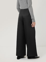 Jigsaw Black Satin Volume Cropped Trousers - Image 3 of 7