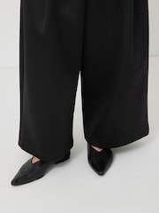 Jigsaw Black Satin Volume Cropped Trousers - Image 5 of 7