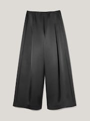 Jigsaw Black Satin Volume Cropped Trousers - Image 7 of 7