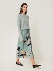 Jigsaw Blue Floral Drift Silk Blend Skirt - Image 1 of 6