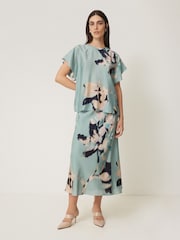Jigsaw Blue Floral Drift Silk Blend Skirt - Image 2 of 6