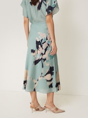 Jigsaw Blue Floral Drift Silk Blend Skirt - Image 3 of 6