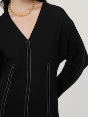Jigsaw Black Batwing Stitched Dress - Image 4 of 7