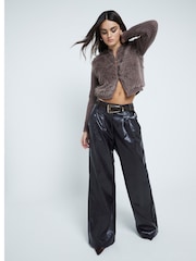 River Island Brown Faux Fur Cardigan - Image 4 of 4