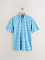 Bright Conversational Print Regular Fit Short Sleeve Jersey Polo Shirts 5 Pack - Image 5 of 17