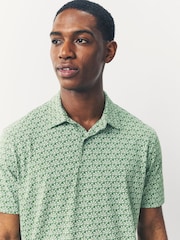 Bright Conversational Print Regular Fit Short Sleeve Jersey Polo Shirts 5 Pack - Image 7 of 17