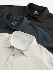 Gold Regular Fit Short Sleeve Jersey Polo Shirts 3 Pack - Image 1 of 12
