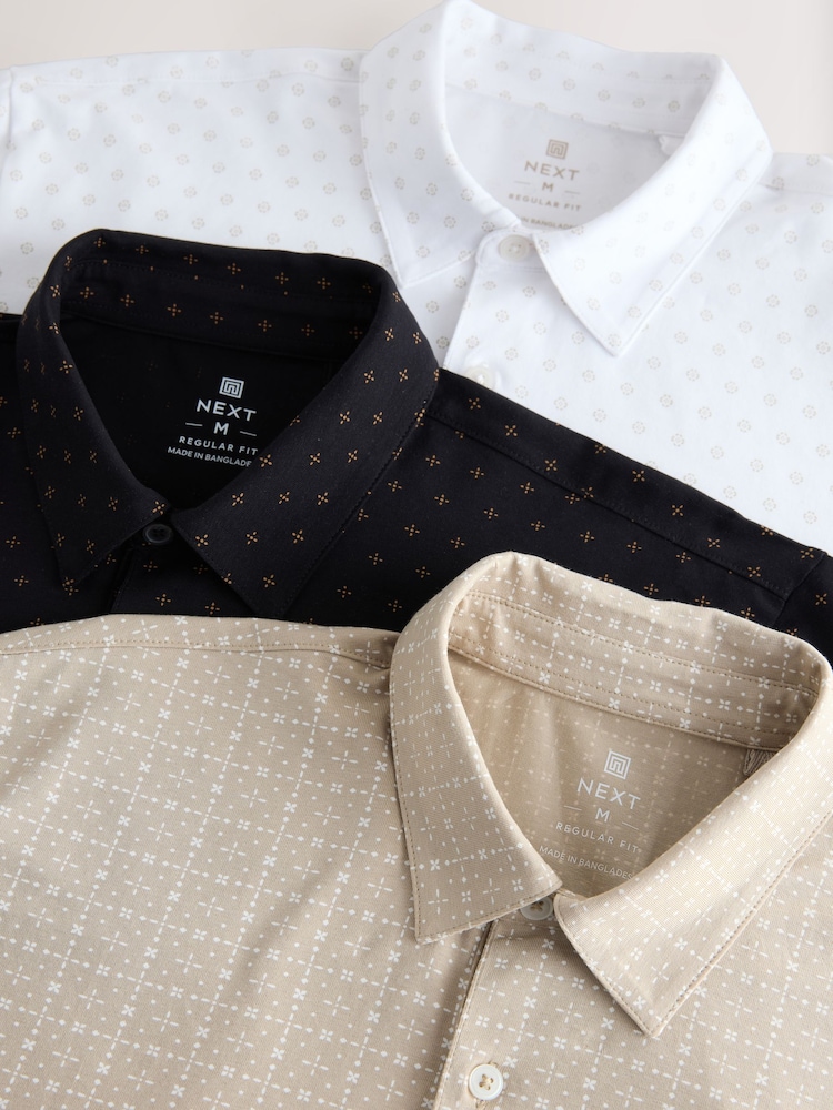 Gold Regular Fit Short Sleeve Jersey Polo Shirts 3 Pack - Image 6 of 6