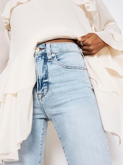 River Island Blue High Rise Tummy Hold Flare Jeans - Image 2 of 7