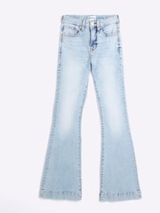 River Island Blue High Rise Tummy Hold Flare Jeans - Image 5 of 7