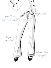 River Island Blue High Rise Tummy Hold Flare Jeans - Image 7 of 7